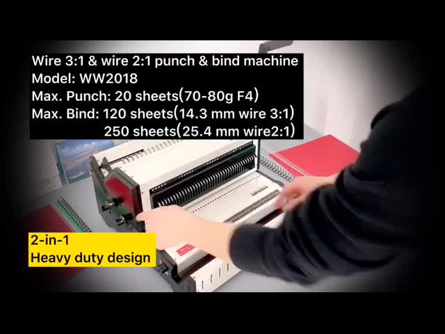 Двойная машина катушки петли Биндинг, функция ВВ2018 Биндинг машины офиса Мулти видео