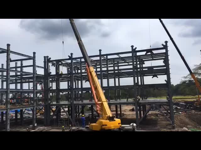 Конструкция серое Q235B железного каркаса света этажа склада Multi
