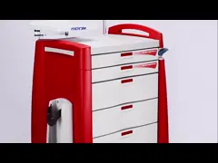 Вагонетки обработки АБС тележка аварии аварийной медицинская с держателем цилиндра кислорода video