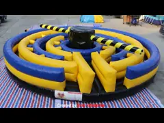 8 meters adults duck N run inflatable meltdown game with crazy rotating machine