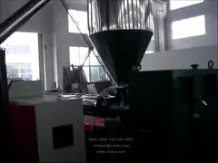 Высокотемпературная пластиковая повторно используя машина лепешки с датчиками давления video