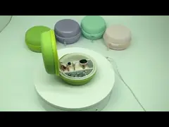 Коробки облегченного круглого случая ювелирных изделий перемещения, зеленой/пурпурной мини перемещения украшений video