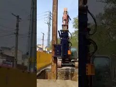 Нижний экскаватор кучи силы 550kn струбцины установил Vibratory молоток video