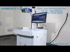 20W 30W 50W Вертикальная многостанционная проточная бирка для животных Пластиковые детали Волоконно-лазерная маркировочная машина video