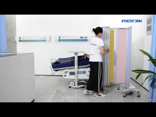 Folding Medical Hospital Bed Accessories Privacy Screen Dividers with castors