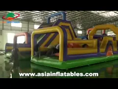 Полоса препятствий изготовленного на заказ крытого на открытом воздухе бега 5K раздувная для детей video