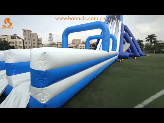 красочные коммерчески раздувные водные горки 14.45mH с бассейном видео