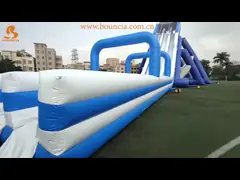 красочные коммерчески раздувные водные горки 14.45mH с бассейном video