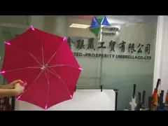 Подгонянная руководства зонтика девушек польза розового легкого открытая 19 дюймов с СИД на подсказках video