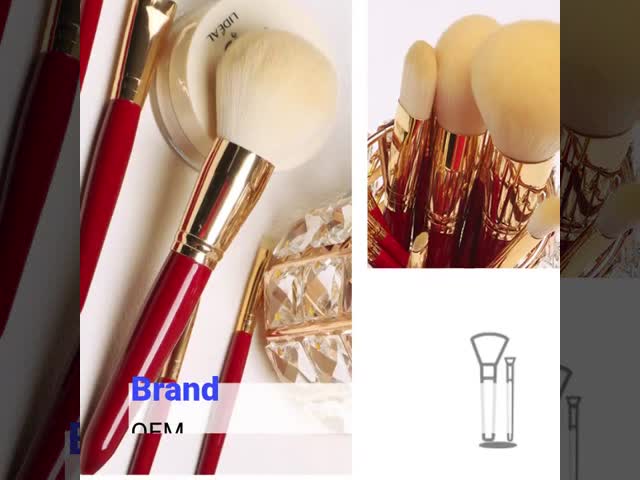 Red Wood Handle Powder Foundation Brush Single Rose Type Appearance CNAS Approved