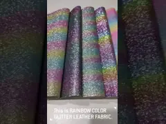Rainbow 0.65mm Abrasion Resistant Glitter Leather Fabric