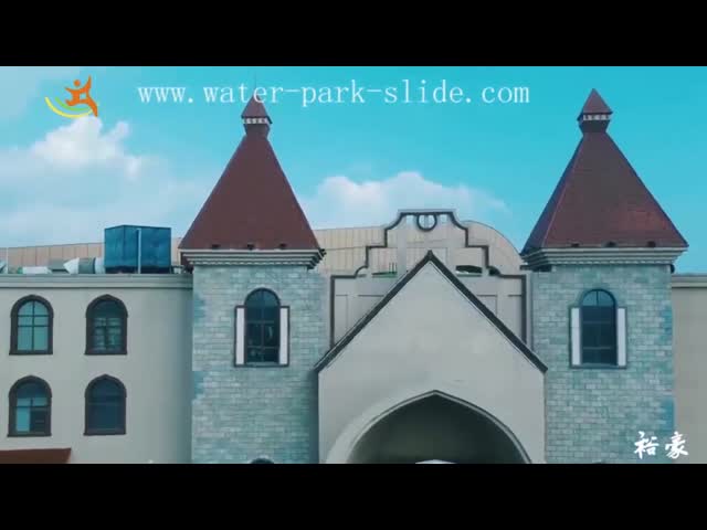 6 Guests Per Time Colorful Custom Fiberglass Water Slides