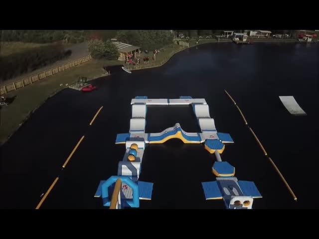 Полоса препятствий воды Боунсиа раздувная для парка бодрствования/раздувной фабрики аквапарк видео