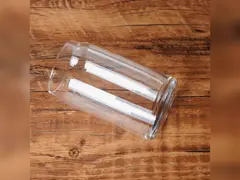 can shaped beer glass