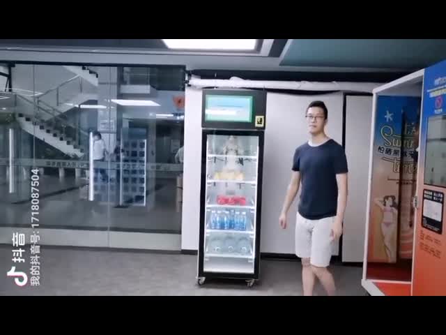 умный автомат холодильника с овощем продажи читателя кредитной карточки, плодом, замороженным мясом видео