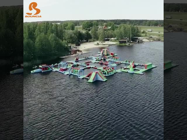 Изготовитель нового на открытом воздухе аквапарк раздувной/плавая воды полосы препятствий видео