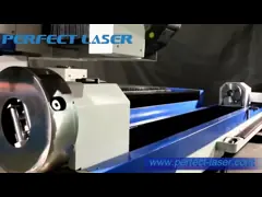 Круглая машина лазера волокна трубы металла, голубой автомат для резки лазера 3Д video