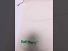 Сумки Drawstring сетки хлопка деревянного бамбукового логотипа ярлыка многоразовые video