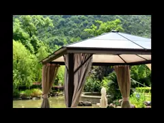 Твердое алюминиевое газебо крыши поликарбоната сада 3*4 video