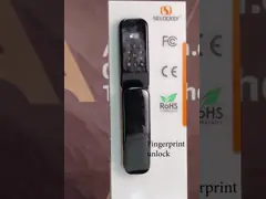 Отпечатка пальцев стороны дверного звонка глаза кота замки парадного входа умного автоматические video