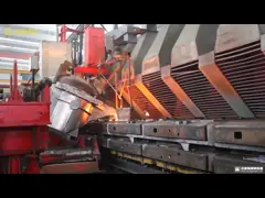 Большие расквартировывая отливки серого утюга для строительной техники video