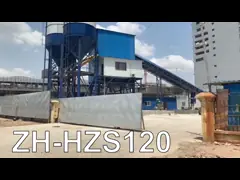 Conveying Belt Twin Shaft Mixer HZS120 Concrete Batching Plant High Speed Stable Performance