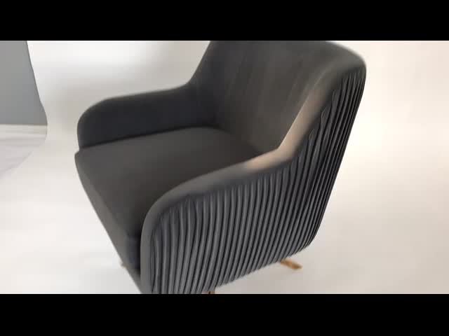 Cadeira do acento de Grey Velvet Gold Stainless Swivel do europeu
