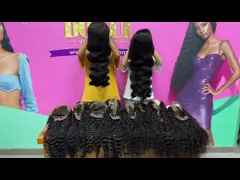 Волна 350g двойного утка естественная вполне шнурует человеческие парики video