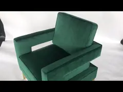 GREEN VELVET STAINLESS STEEL OCCASIONAL CHAIR