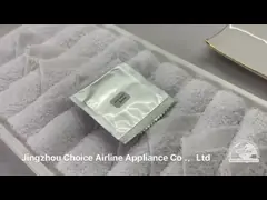 Bleached Hand Oshibori Airline Plain Towel with antiseptic sachet