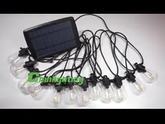 S14 Solar Bulb String Lights with detachable replaceable plug-in filament LED