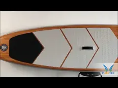 Placa de pá Standup de bambu comercial ajustada pescando o suporte acima da placa de pá Aqua Marina Sup Board