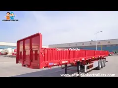 Genron Vehicle-3 Axles Drop Side Semi Trailer Transport to Bulk Cargo