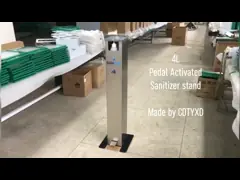 Большой том стойка распределителя дезинфицирующего средства руки насоса педали нержавеющей стали Touchless 1 галлона свободная video