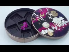 Круглая коробка олова праздника жестяных коробок устанавливает олов металла подарка рождества с напечатанной крышками копилкой олова video