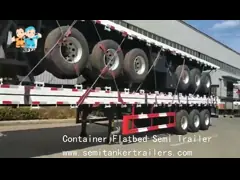 Genron Vehicle-Container Flatbed Semi Trailer export to Zambia,Gabon,Zimbabwe,Philippines