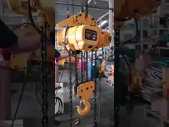 Кран малошумной желтой тали с цепью цвета электрической ведущий для поднимаясь товаров video