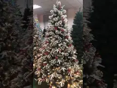 Сосна PE 4FT тонкая с белыми замороженными ясными светами 105UL video