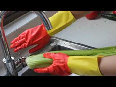 Перчатка кухни Flocklined брызг резиновая для чистки окна video