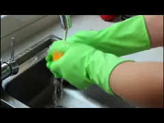 12 дюйма стада перчаток зеленого домочадца резинового выровнянного для работы дома video