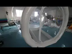 Наружная прозрачная большая надувная палатка для кемпинга с одним туннелем, надувная палатка с пузырем для кемпинга video