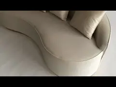 blue sofa with metal base