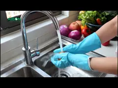 Перчатки тяжеловесного домочадца латекса Flocklined погружения очищая для Restarant video