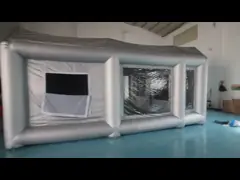 станция картины будочки брызг автомобиля 6x4x3m УЛЬТРАФИОЛЕТОВАЯ устойчивая серебряная раздувная для картины автомобиля video