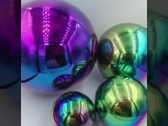 Металл нержавеющей стали сада декоративный большой Gazing шарики нержавеющей стали полости радуги шарика video