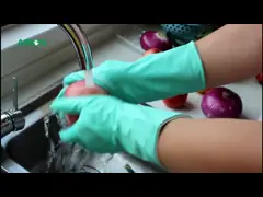 Беспрокладочные перчатки руки 55g судомойки кухни резиновые очищая video