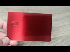 Red 1.2mm Metal Membership Card With Chip Brush Finishing