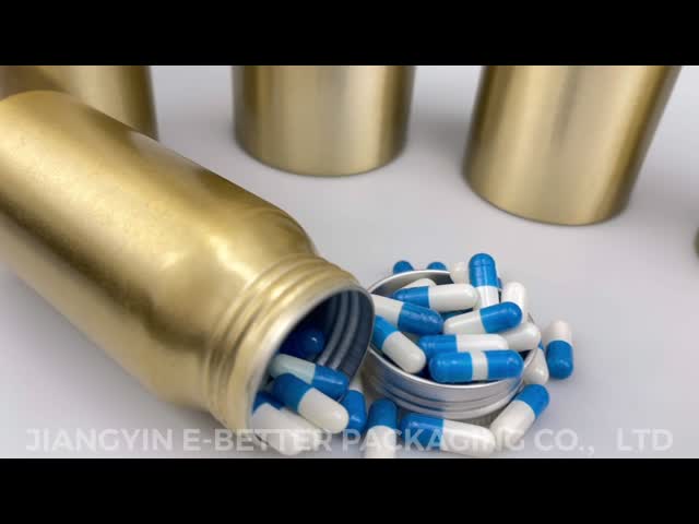 120ml Gold Natural Silver CRC Screw Cap Aluminum Tablet Bottle