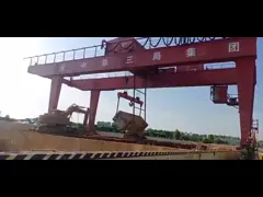 Сверхмощный кран на козлах контейнера установленный рельсом 50/10 тонн с рабочим классом А7 video