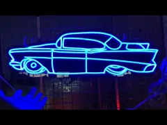 Акриловые неоновые вывески автомобиля геля кремнезема 12VDC 200cm для автосалона video
